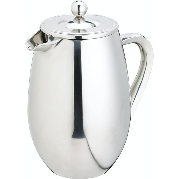 La Cafetière Stainless Steel Double-Walled Insulated Cafetiere, 3 Cups, Stainless Steel, Silver