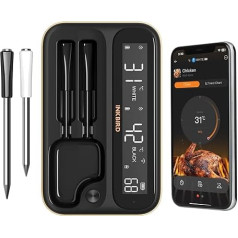 Inkbird INT-12-BW Meat Thermometer Wireless Grill Thermometer Bluetooth 5.4 and WiFi 5G & 2.4G, IP67 Waterproof Oven Thermometer for Oven, Grill, Smoker, Rotisserie Airfryer Oven