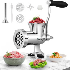 Huanyu Meat Grinder Manual Meat Grinder Stainless Steel Manual with Sausage Filler Hand Meat Grinder for Pork Beef and Vegetables for Pork, Beef and Vegetables Household Meat Grinder Machine M8