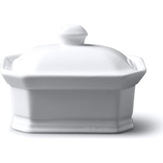 WM Bartleet & Sons Butter- / Terrine with lid, white, 11x8x7cm