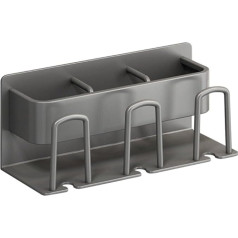 High Quality Aluminum Toothbrush Holder 3 Compartments Space Saving Easy Installation Bathroom Storage Holds Toothbrushes Cups