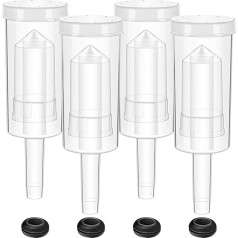 Cisolen Set of 4 Fermentation Tubes Fermentation Airlocks Set Plastic Airlock Fermentation Lock with Silicone Eyelets for Home Brewing Fermentation Lock, Wine Making Sauerkraut