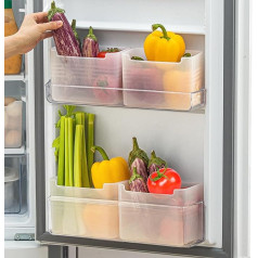 poeland Fridge Organizer Box Fridge Side Door Storage Containers Plastic Translucent 4 Pack