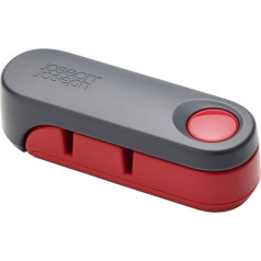 Joseph Joseph Rota Folding Manual Knife Sharpener for Kitchen Knives, Non-Slip Base, Red