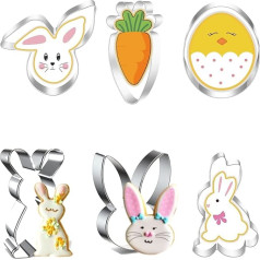 Easter cookie cutters, rabbit cookie cutter, Easter stainless steel cookie cutters, 6 pieces cookie cutters, Easter set, rabbit, carrot, egg, bunny head, Easter gifts children