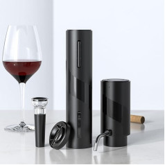 KAVYDENS 4 in 1 Electric Wine Opener Set, USB Rechargeable with Wine Decanter, Wine Aerator, Pourer, Wine Stopper and Foil Cutter, Gift Set for Weddings, Parties and Home