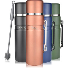 Milu Thermos Flask 1 L - Thermos Flask with Handle - Insulated Stainless Steel Drinking Bottle - 100% Leak-Proof, Double Wall Insulation (Rose Gold, 1000 ml)