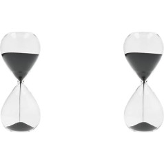 MasterClass Sand Egg Timer, Sand Timer with Sand, Three Minute Timer, Glass Kitchen Timer with Black Sand, 8 x 4 cm, 1 Piece (Pack of 2)