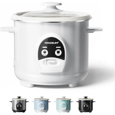 MOOSUM Rice Cooker & One Button Operation, 0.6 L - 3 Cups, For 1-3 People, Quick Preparation without Burning - With Warming Function Including Spoon and Measuring Cup