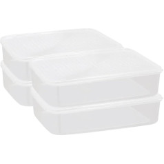 Cetomo 5 L x 4 Plastic Food Storage Containers with Lid, Food Container, Microwave, Freezer and Dishwasher Safe, Lunch Boxes, Fridge Organiser Container with Lid