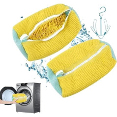 Esoes 2 Shoes Washing Bag Laundry Bag Mesh Shoe Bag Washing Machine with Zip Shoe Wash Bag Laundry Bag Shoes with Multi Protection Laundry Net for Shoes with a Drying Rack