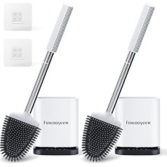 Toilet Brush and Holder Set for Bathroom, Silicone Toilet Brush, Flexible Toilet Cleaning Brushes with Ventilation Slots