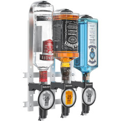 Barbarian 3/4/6 Bottles Optics for Spirits - Bar Butler Shot Measure Bracket Alcohol Wine Upside Down Drink Dispenser Home Bar Garage Man Cave (3 Bottles Professional 35ml)
