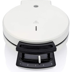 Wilfa TRADITION SINGLE Waffeleisen - 16 cm Durchmesser, 750 Watt, Antihaftbeschichtung und Signalleuchte, weiß