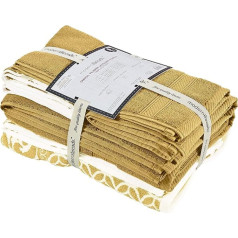 Amrapur Overseas | Trefoil Filigree 6-Piece Reversible Yarn Dyed Jacquard Towel Set (Gold)