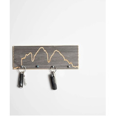 WOODS Key Holder Reclaimed Wood Three Peaks | Handmade in Bavaria | Several Designs to Choose From | Key Cabinet Key Holder Key Rack Decorative Mountains | Three Peaks 30 cm