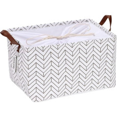 Sea Team Storage Basket, Moroccan Lattice Pattern, Canvas, Folding, Geometric Design, Storage Basket with Drawstring and Faux Leather Handles, 41.9 x 29.2 cm, Waterproof Interior