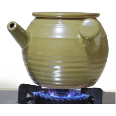 Casserole Clay Pot Ceramic Glazed Larger Glass Heat Resistant Fire Stove Safe for Stew Soup Cooking Tea (2qt)
