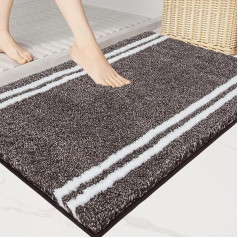 PURRUGS Bathroom Rug Water Absorbent Bath Mat, 60 x 90 cm Bath Mat Non-Slip Washable Rug Doormat for Bathroom and Shower, Brown