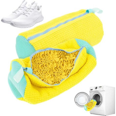 SupRovare 2 Piece Shoe Wash Bag Set, Protective Mesh Shoe Wash Bag to Prevent Shoe Deformation, Zip Shoe Wash Bag, Laundry Bag (Yellow, yellow
