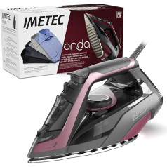 Imetec 9440 welle Steam Iron with Patented Sliding Shaft, 2400 W, Steam Boost 200 g, Tank 300 ml, Triple Anti-Limescale Protection, Black and Burgundy