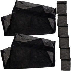 8 x Black Laundry Bag Underwear Mesh Bag Wash Bags with Zip Wash Bag with Zip Wash Bag Dry Bag Travel Mesh Fabric Polyester