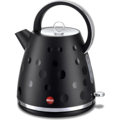 eldom C245SC Kettle, 1.7 Litre Capacity, Tea Maker with 2000 W Power, Classic Retro Design Tea Kettle, 360° Base, Water Level Indicator, High-Quality Strix Components, Black