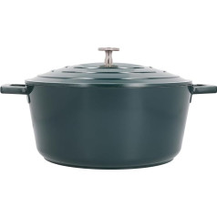 MasterClass Large Casserole with Lid, Lightweight Cast Aluminium, Induction Hob and Oven Safe, Hunter Green, 5 Litre/28 cm