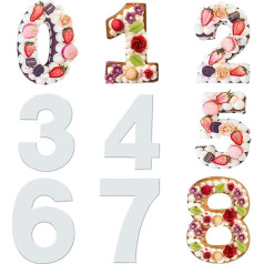 HBYMYDA 9 x 10 inch large number cake mould, 0-8 number cake stencils, baking cake moulds, tool for DIY, Christmas, wedding, birthday, anniversary, numbers, cakes, cookies, pastry