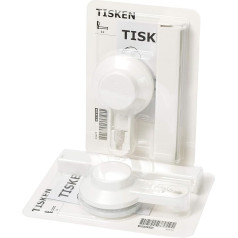 Ikea TISKEN Toilet Paper Holder with Suction Cup - White - Pack of 2