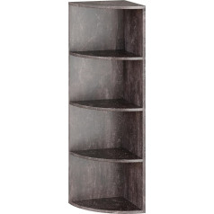 RICOO WM058-BG Corner Shelf, 110 x 33 x 33 cm, Grey Concrete Look - Standing Shelf, Wall Shelf, Living Room