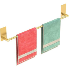 Towel Rail, No Drilling, Bathroom Towel Rail, Self-Adhesive Wall Mounting, Towel Rail Made of 304 Brushed Stainless Steel for Bathroom and Kitchen, Rust & Scratch-Resistant Towel Rail 74.5 cm, Gold