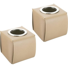 PATIKIL Pack of 2 Cloth Box Cover PU Leather Square Decorative Napkins Paper Towel Dispenser Holder for Worktop Home Office Car Khaki
