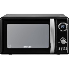 Daewoo SDA1655 Kensington 800W 20L Digital Microwave | 5 Power Levels | Defrost & Cancel | 245mm Turntable Glass Tray | Digital Timer | Beep Indicator | [Energy Class A] - Black