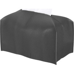 PATIKIL Cloth Box Cover PU Leather Rectangular Decorative Holder Dispenser for Bathroom Worktop Office Work Table Car Dark Grey