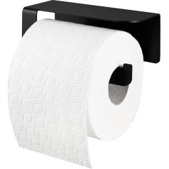 DABSTORY Toilet Paper Holder Toilet Roll Holder Wall Mounted Toilet Paper Holder Roll Holder for Bathroom and Kitchen Stainless Steel Mounting No Drilling (Black)