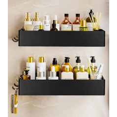 No Drilling Shower Shelf, 2-Piece Shower Shelf, Rustproof Bathroom Organiser, Shampoo Holder for Shower, Can Be Used for Storing Personal Care Products and Other Toiletries