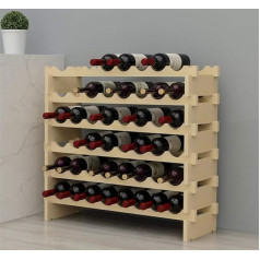 sogesfurniture BHEU-BY-WS6848M Wine Rack with 6 Levels for 48 Bottles Wine Wooden Rack Wine Holder Wine Stand Bottle Stand for Kitchen, Dining Room, Bar, 90 x 30 x 81 cm