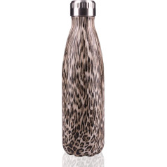 Pioneer Flasks PVB500LP Vacuum Insulated Double Wall Water Bottle Stainless Steel Leopard Print