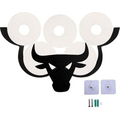 XGMZTN Toilet Roll Holder Funny Storage Toilet Roll Holder Metal Animal Shape Toilet Roll Holder Wall Mounted for Bathroom Black (Cow)