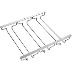 Dianoo 27.5cm Wine Glass Rack Under Cabinet Wine Glasses Storage Hanger Hanging Stemware Holder for Bar Dining Room 3 Rows