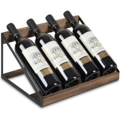 JUJOYBD Wine Rack for the Table, Rustic Wine Rack Wooden Standing, Bottle Rack Small for 4 Wine Bottles Wine Stand for Kitchen Cellar Living Room Freestanding Wine Rack 35 x 27 x 17 cm