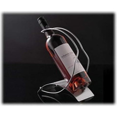 ASC Wine Bottle Holder Stand Brushed Steel Plate Wire Holder Open or Sealed Bottles