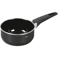 Silit Modesto Line Saucepan without Lid 16 cm Small Cooking Pot 1.3 L Milk Pan Induction Silargan Functional Ceramic Black