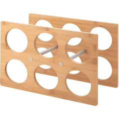 axentia Wine Rack Wood Silver 35cm x 24cm x 17.5cm