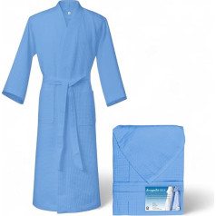 Tex family Nido Bee Bee© Adult Bathrobe Made of Pure Cotton with Hood Light Blue