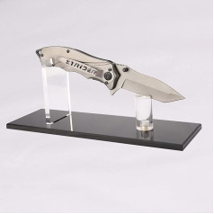 Knife Rack Pocket Knife Display Stand Acrylic Pocket Knife Display Single Knife Rack Display Stand for Survival Tactics Outdoor Knife Home Decoration Display (Black 1 Set)