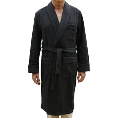 SGARLATA HOME Men's Wool and Cashmere Dressing Gown Classic Scarf Item London (DE, Text, M, Regular, Grey), Grey, M, gray