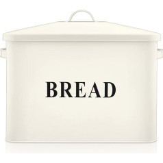 Herogo Bread Bin Extra Large Metal Bread Box for Kitchen Vintage High Bread Holder with Lid Space-Saving Bread Storage Container for Worktop Holds 2 Breads 33 x 24.5 x 19 cm