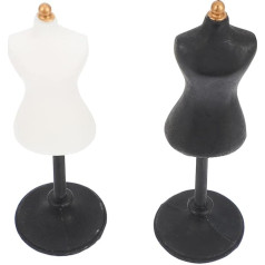 STOBOK Doll 2 Pieces 1:12 Mini Female Mannequin Torso Shape Mini Clothing Display Stand Clothing Display Holder Acessories Black Mannequin Mini Torso